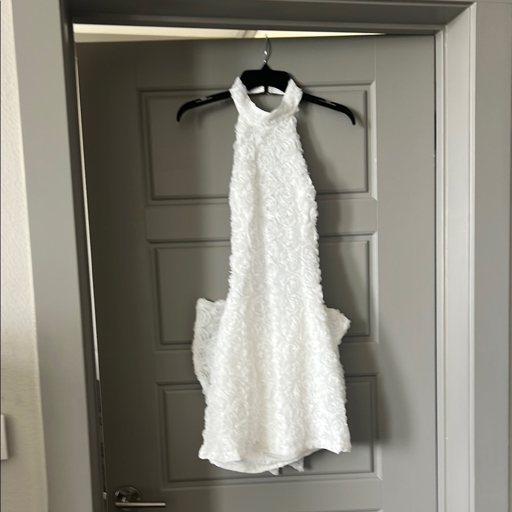 SHEIN White Halter Mini Dress